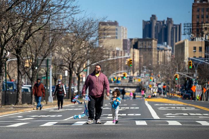 A photo of the open streets pilot on Grand Concourse in The Bronx